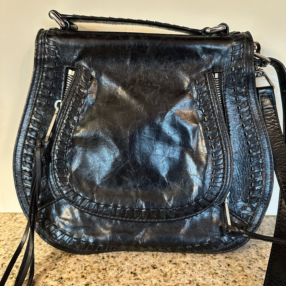 Rebecca Minkoff 
Black Leather Saddle Crossbody Bag - Women